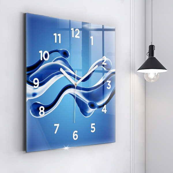 Square wall clock Liquid abstraction