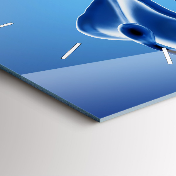 Square wall clock Liquid abstraction