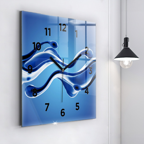Square wall clock Liquid abstraction
