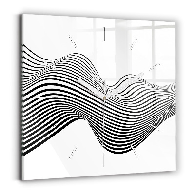 Square wall clock Black and white art