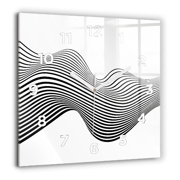 Square wall clock Black and white art