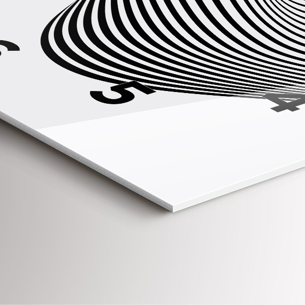 Square wall clock Black and white art