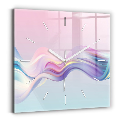 Square wall clock Pastel Wave Abstraction