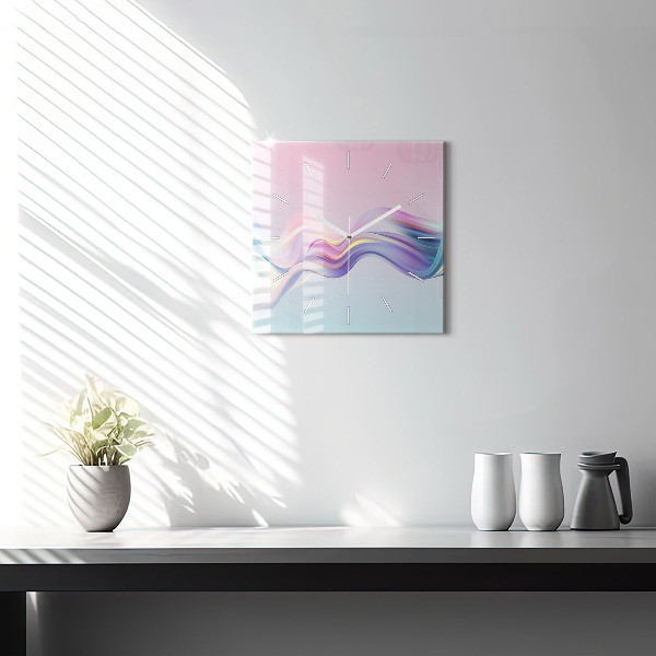 Square wall clock Pastel Wave Abstraction