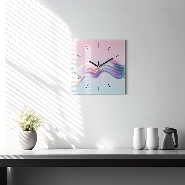 Square wall clock Pastel Wave Abstraction