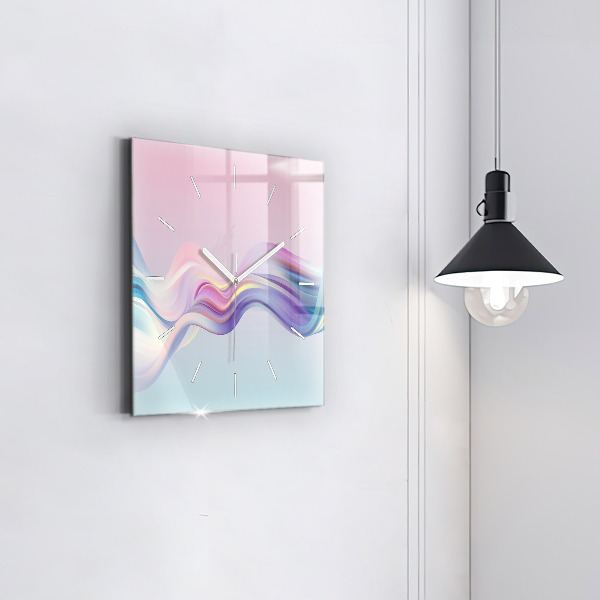 Square wall clock Pastel Wave Abstraction