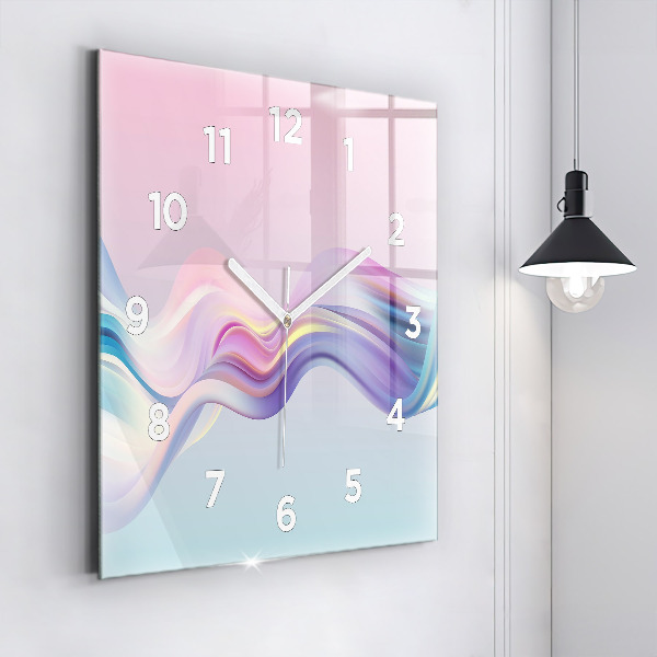 Square wall clock Pastel Wave Abstraction