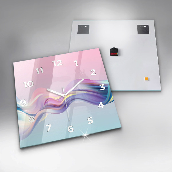 Square wall clock Pastel Wave Abstraction