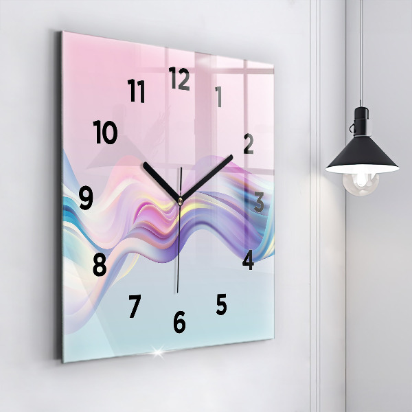 Square wall clock Pastel Wave Abstraction