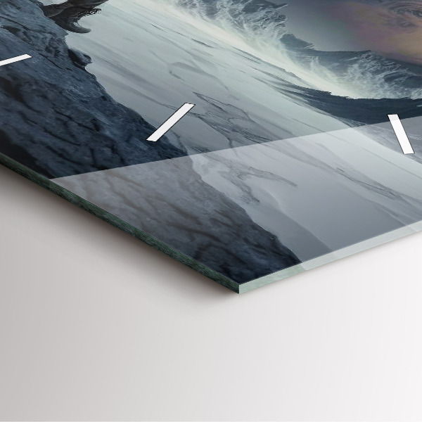 Square wall clock Man in front of the moon