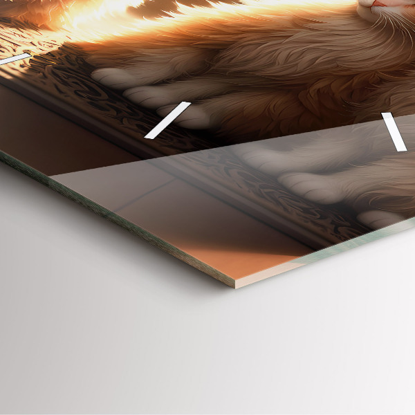 Square wall clock Four Kittens in the Sun