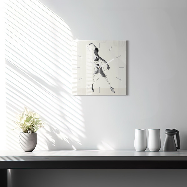 Square wall clock Abstract woman dancer