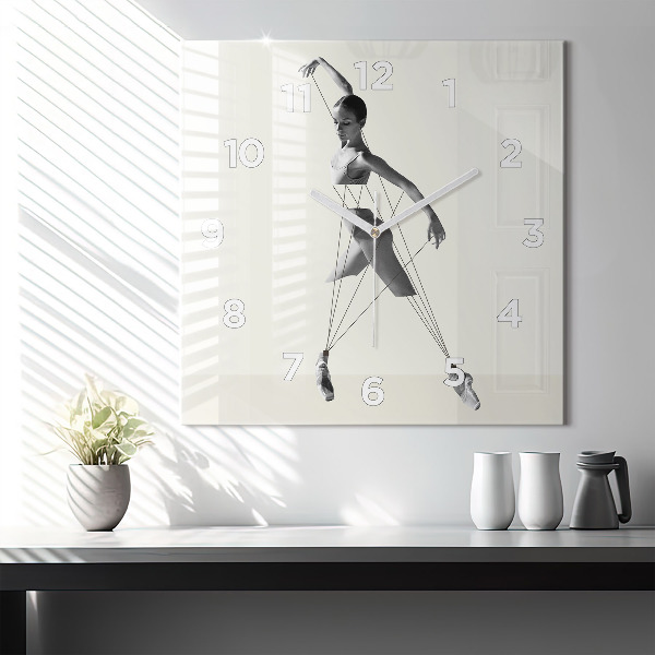 Square wall clock Abstract woman dancer