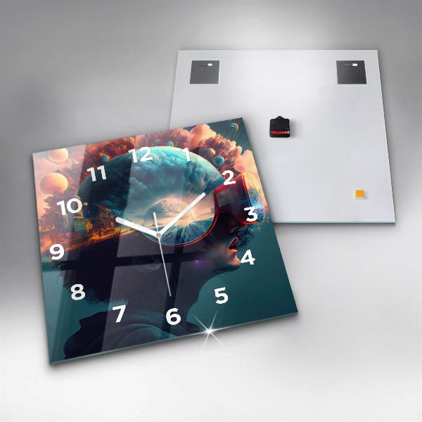 Square wall clock Futuristic world