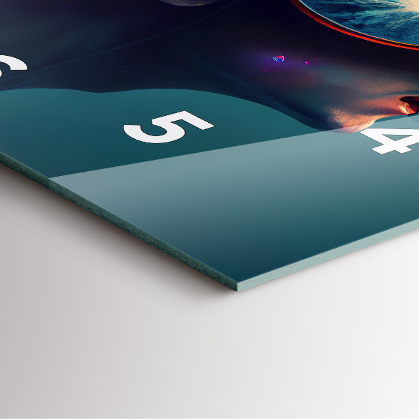 Square wall clock Futuristic world