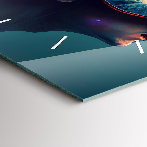 Square wall clock Futuristic world