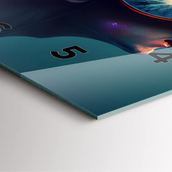 Square wall clock Futuristic world