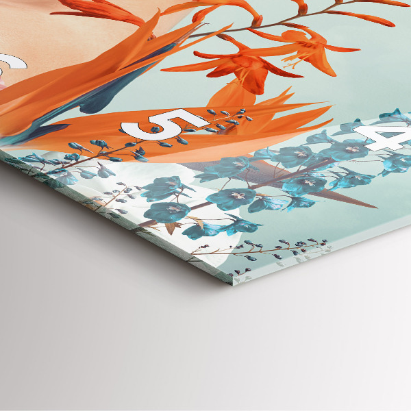 Square wall clock Woman with flowers