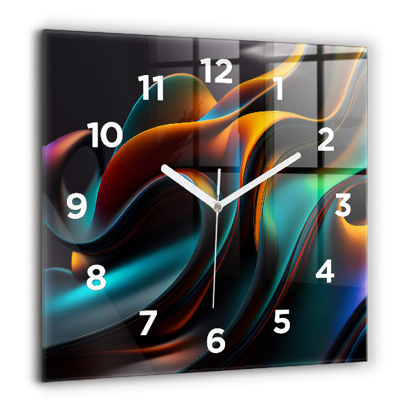Square wall clock Futuristic wave