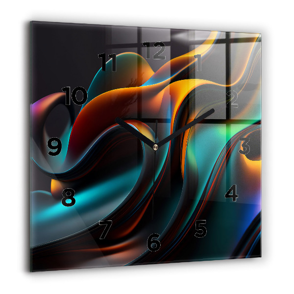 Square wall clock Futuristic wave