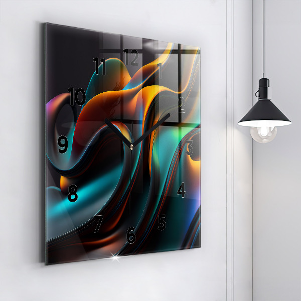 Square wall clock Futuristic wave