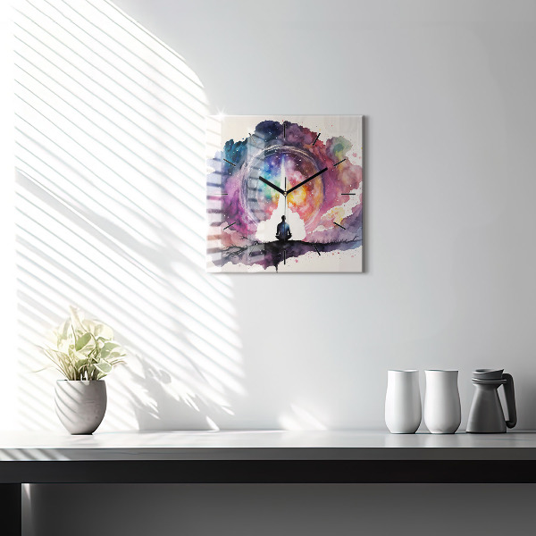 Square wall clock Meditation lifestyle