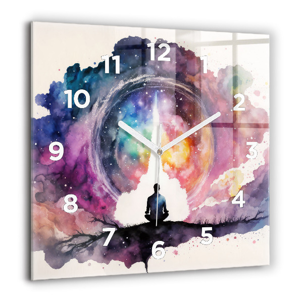 Square wall clock Meditation lifestyle