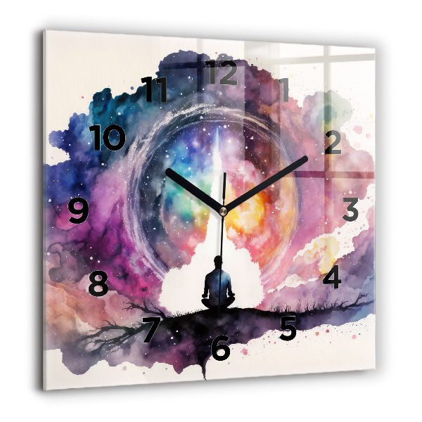 Square wall clock Meditation lifestyle