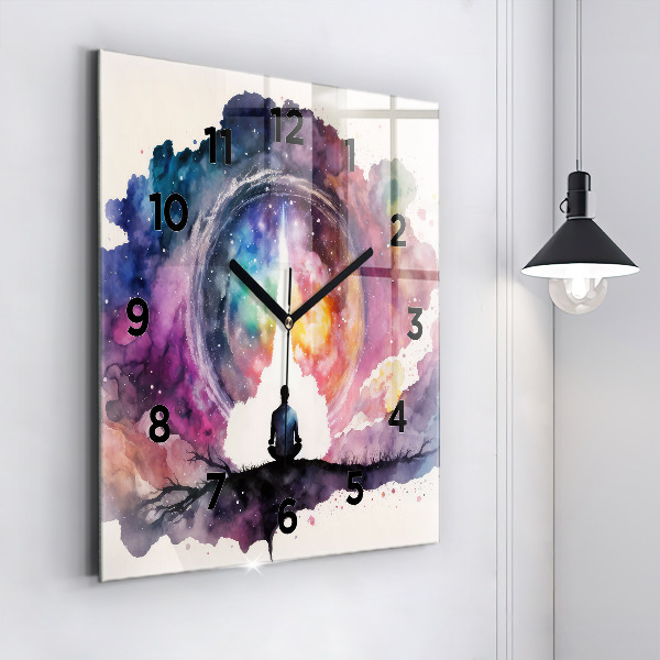 Square wall clock Meditation lifestyle