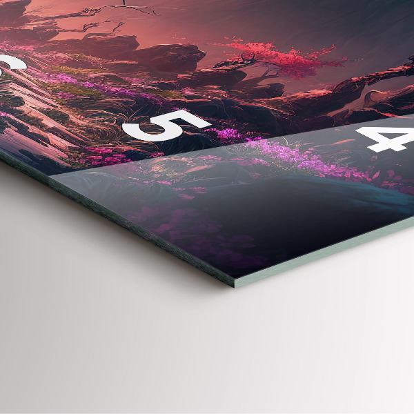 Square wall clock Magical forest and mountains