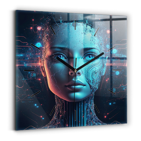 Square wall clock Artificial intelligence