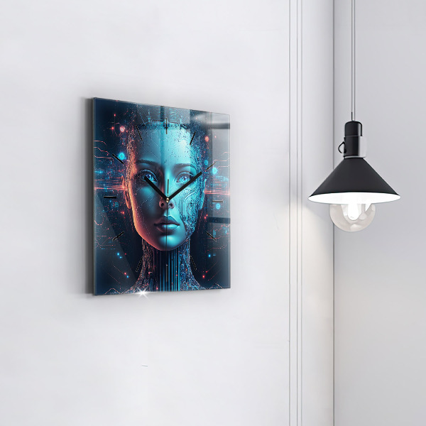 Square wall clock Artificial intelligence