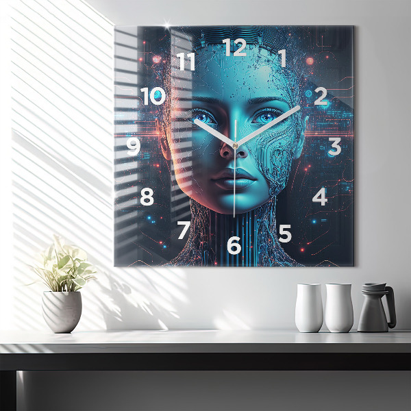 Square wall clock Artificial intelligence