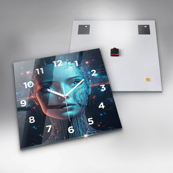 Square wall clock Artificial intelligence