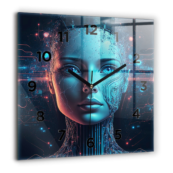 Square wall clock Artificial intelligence
