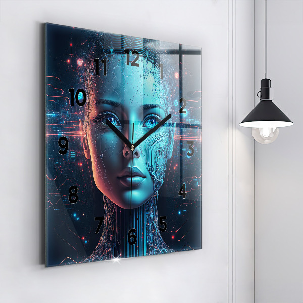 Square wall clock Artificial intelligence