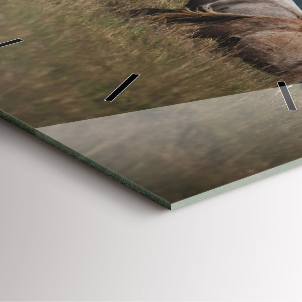 Square wall clock Horses at a gallop