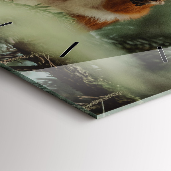 Square wall clock Squirrel and wild nature
