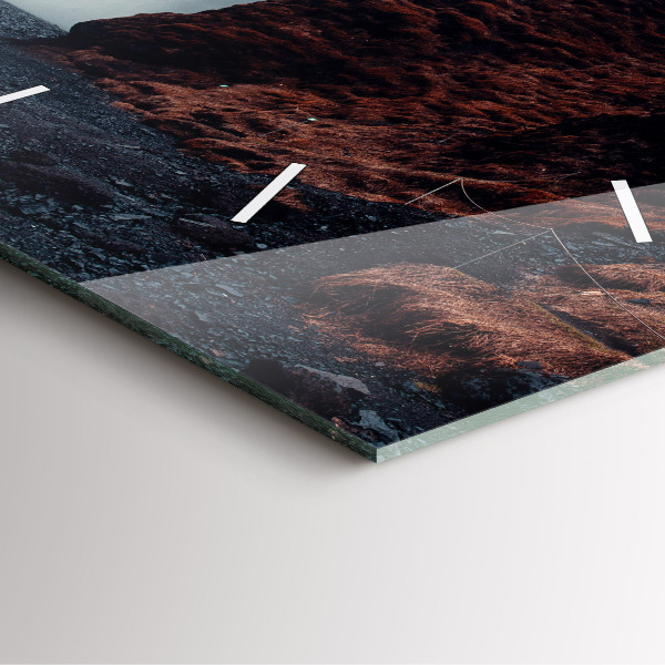 Square wall clock Waterfall Landscape Iceland