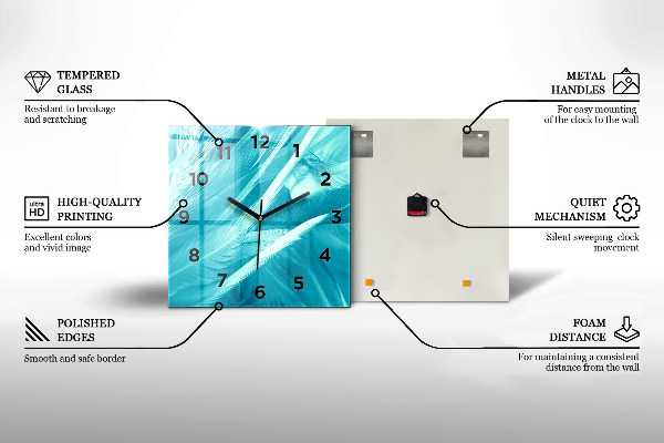Square wall clock Waterfall Landscape Iceland