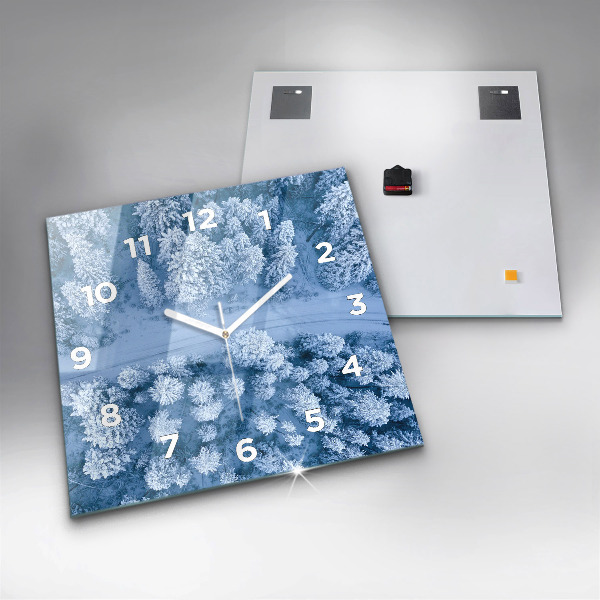 Square wall clock Forest from a drone