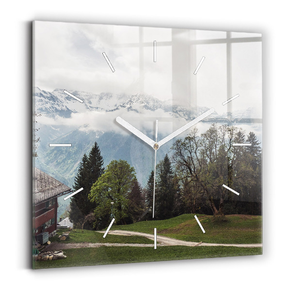Square wall clock Mountain view