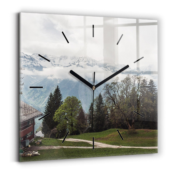 Square wall clock Mountain view