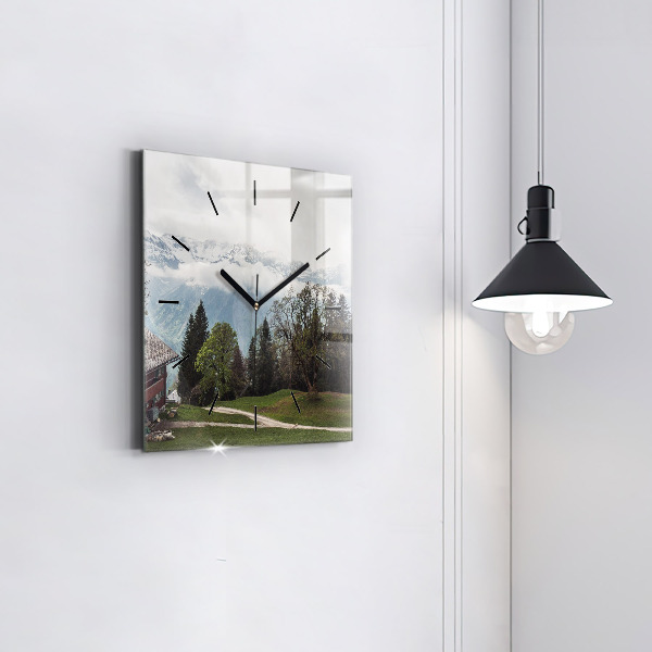 Square wall clock Mountain view