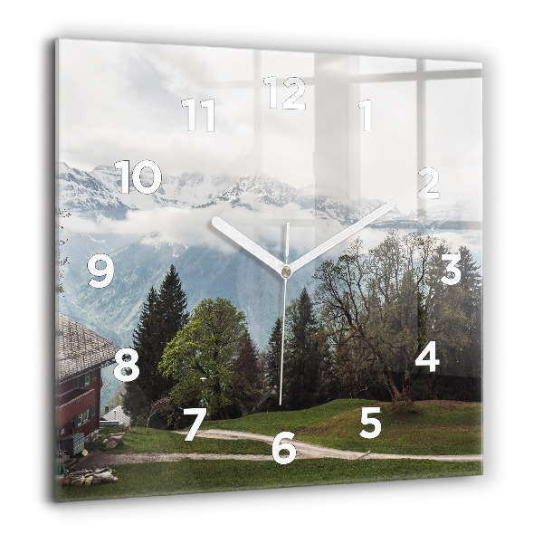 Square wall clock Mountain view