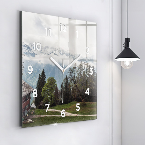 Square wall clock Mountain view