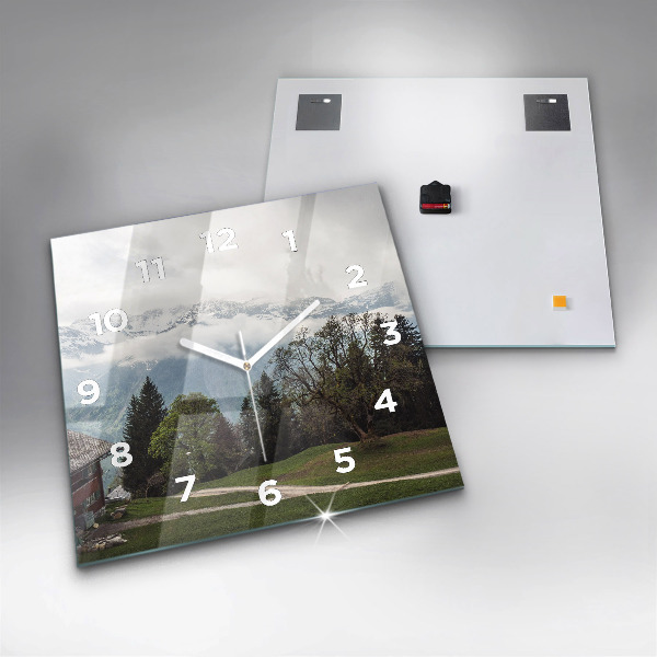 Square wall clock Mountain view