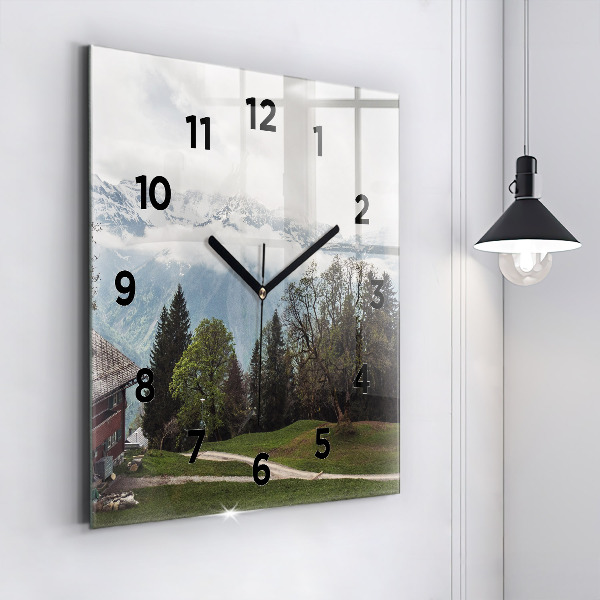 Square wall clock Mountain view
