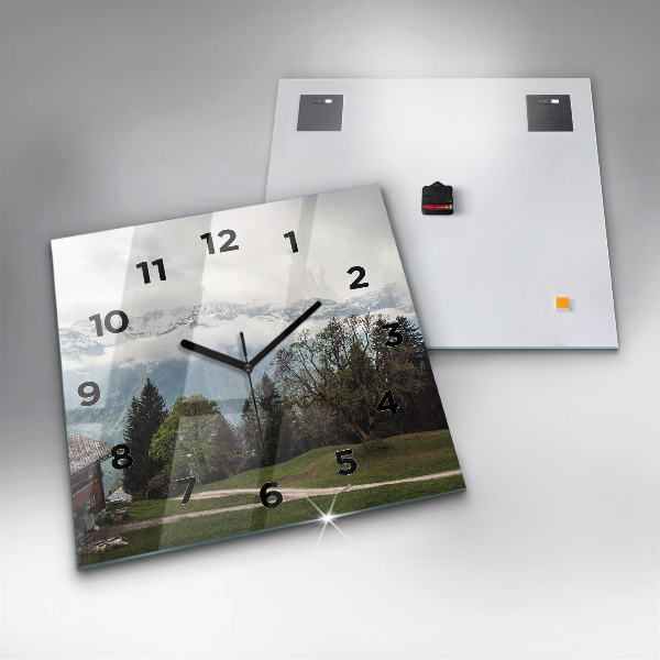 Square wall clock Mountain view