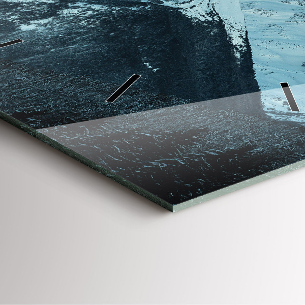 Square wall clock Mountain range in winter